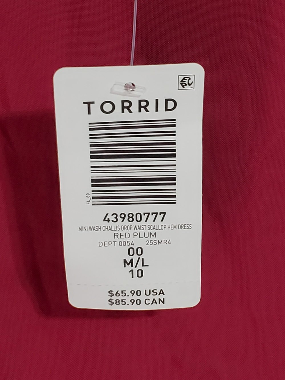 NWT Torrid Dark Mauve Pink Eyelet-Hem Mini Dress Babydoll Top Women's Size 10 - Picture 6 of 9